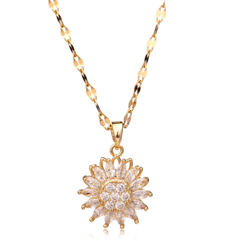 sunflower chain necklace, view 7 - MRSLM