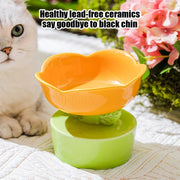 flower-shaped ceramic pet bowl, view 7 - MRSLM