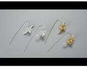 chinese style artistic silver earrings, view 2 - MRSLM