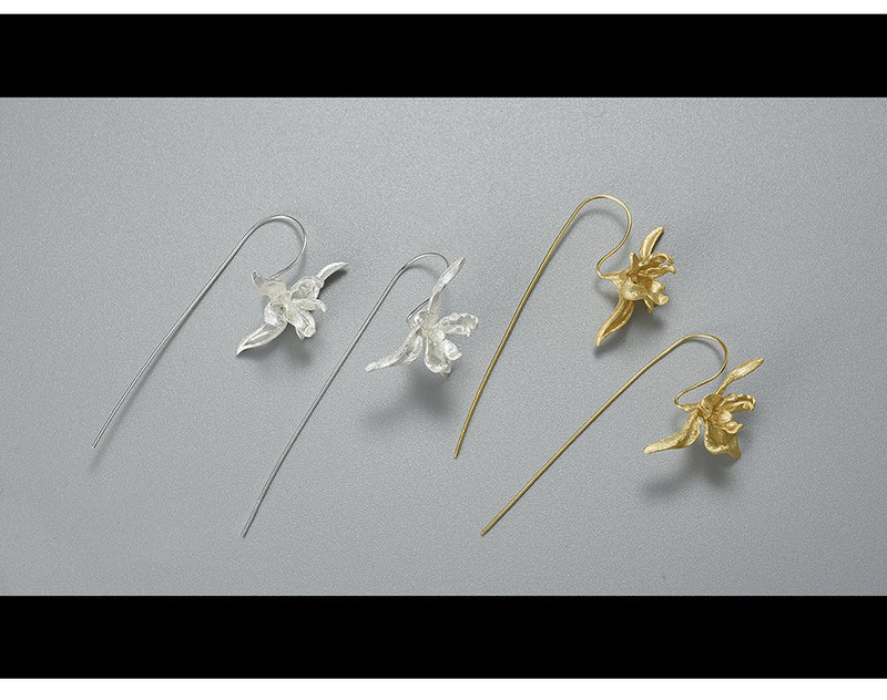 chinese style artistic silver earrings, view 2 - MRSLM