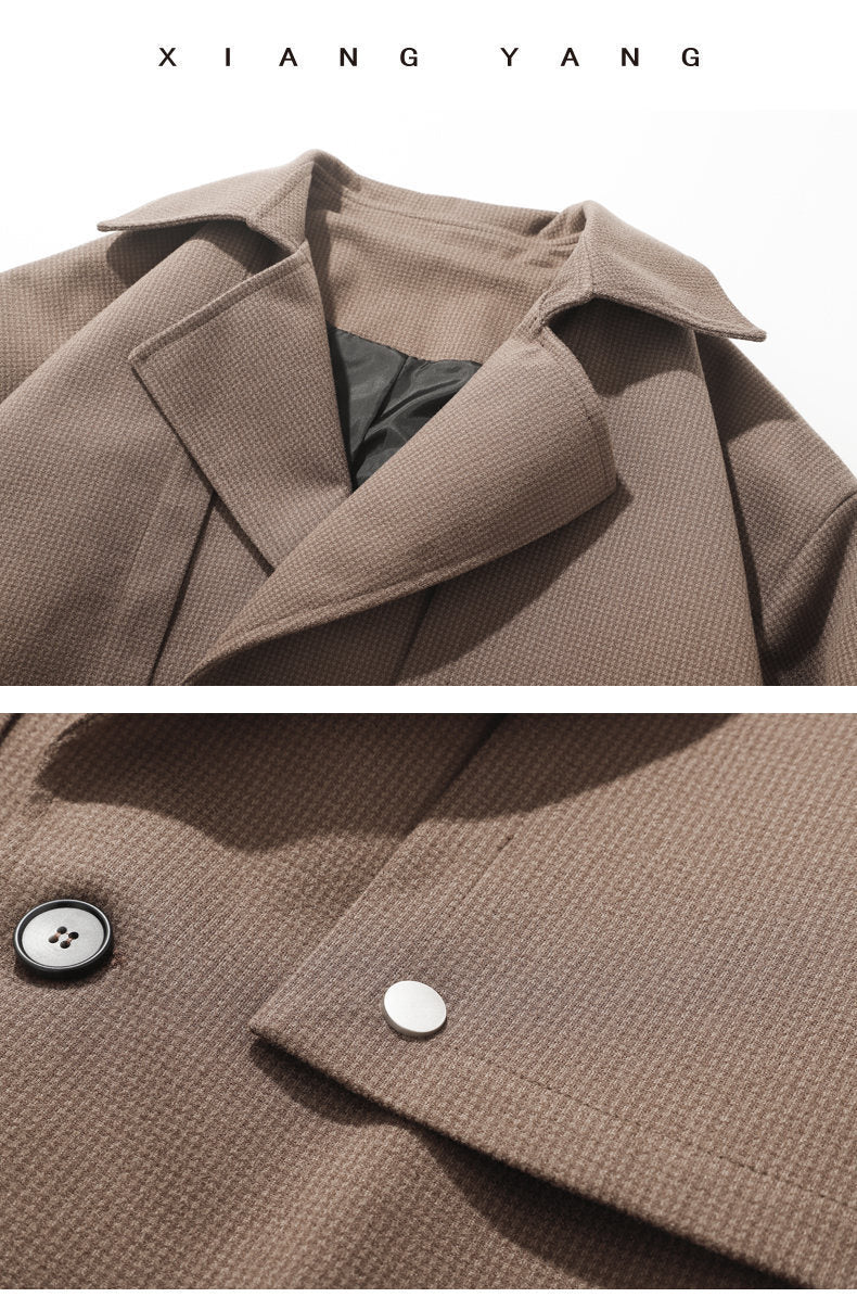 Neuer mittellanger Wollmantel im britischen Stil für Herren – ideal für den Winter