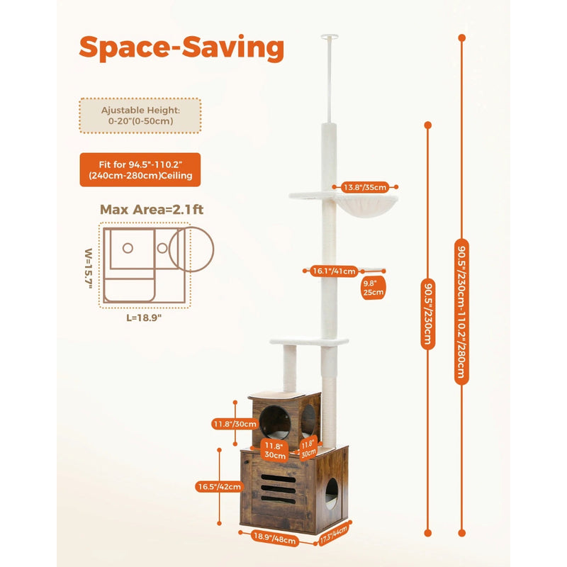 adjustable tall cat tree, view 8 - MRSLM