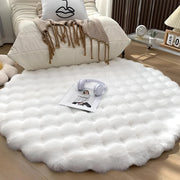 nordic round plush floor mat, view 4 - MRSLM