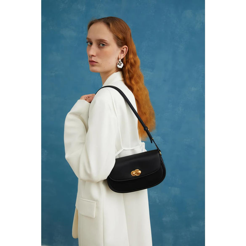 square cowhide texture shoulder bag, view 12 - MRSLM