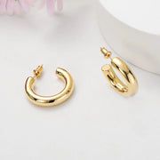 14K gold plated chunky hoop earrings - MRSLM