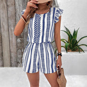 Printed ruffle sleeve jumpsuit for women, view 5 - MRSLM