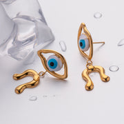 devil's eye asymmetrical earrings, view 5 - MRSLM