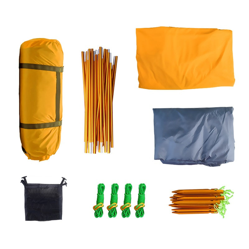 Barraca de camping impermeável de camada dupla para 2 pessoas, adequada para 4 estações do ano.