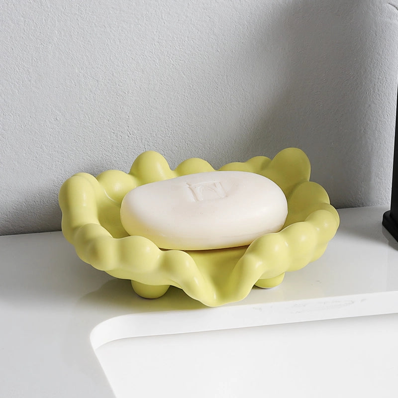 ceramic cloud drain soap dish, view 5 - MRSLM