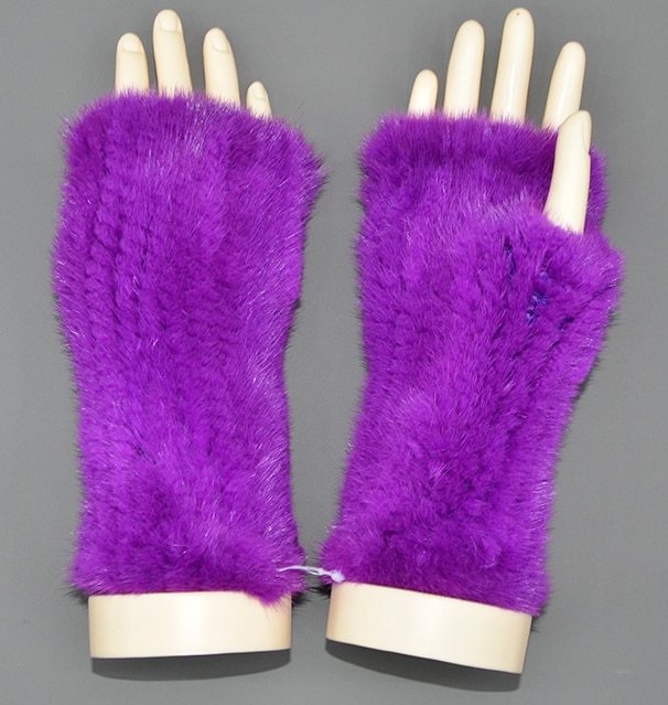 Comfortable winter fur half finger gloves, view 5 - MRSLM
