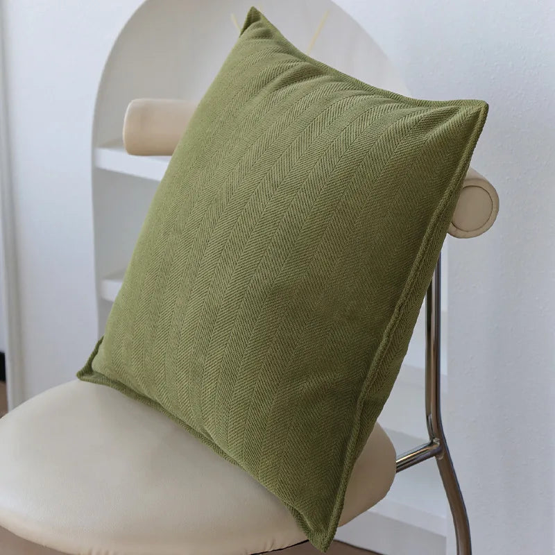 elegant green jacquard decorative pillow cover, view 5 - MRSLM