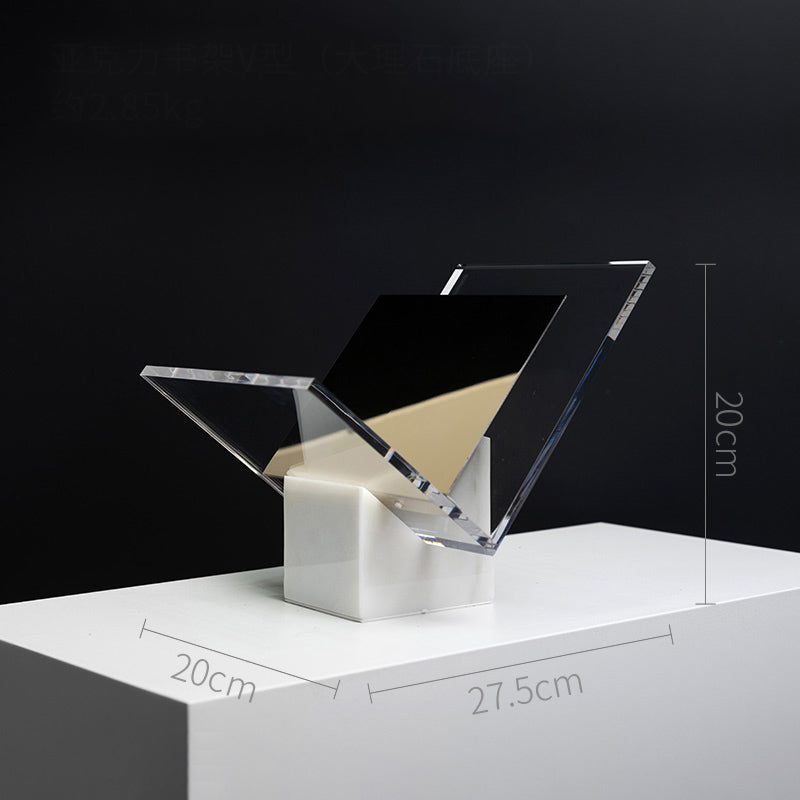 marble and acrylic book stand, view 2 - MRSLM