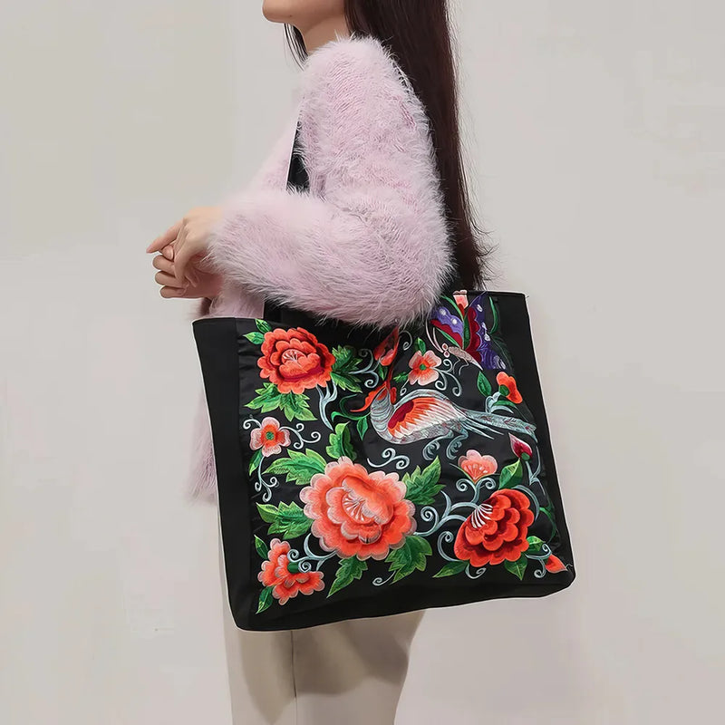 phoenix embroidered shoulder bag, view 14 - MRSLM
