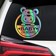 reflective baby on board car decal, view 7 - MRSLM