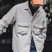 cuban collar seersucker shirt - MRSLM