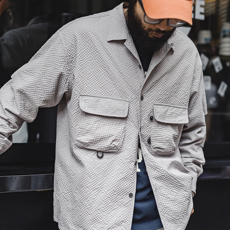 cuban collar seersucker shirt - MRSLM