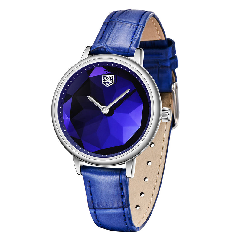 casual ladies quartz watch leather strap, view 3 - MRSLM