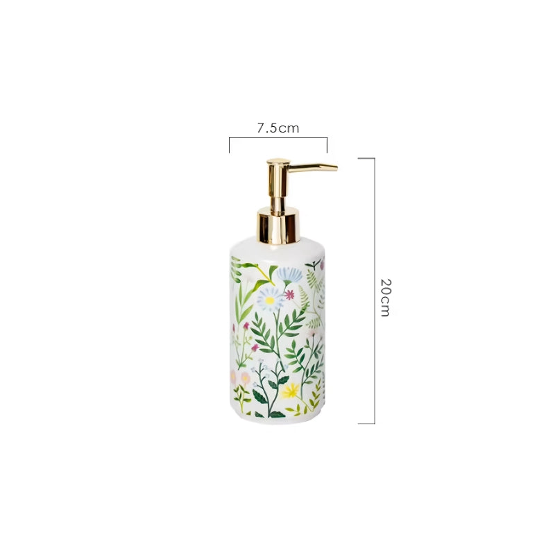 ceramic flower soap dispenser, view 7 - MRSLM