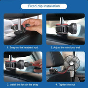 multidirectional car back seat fan, view 7 - MRSLM