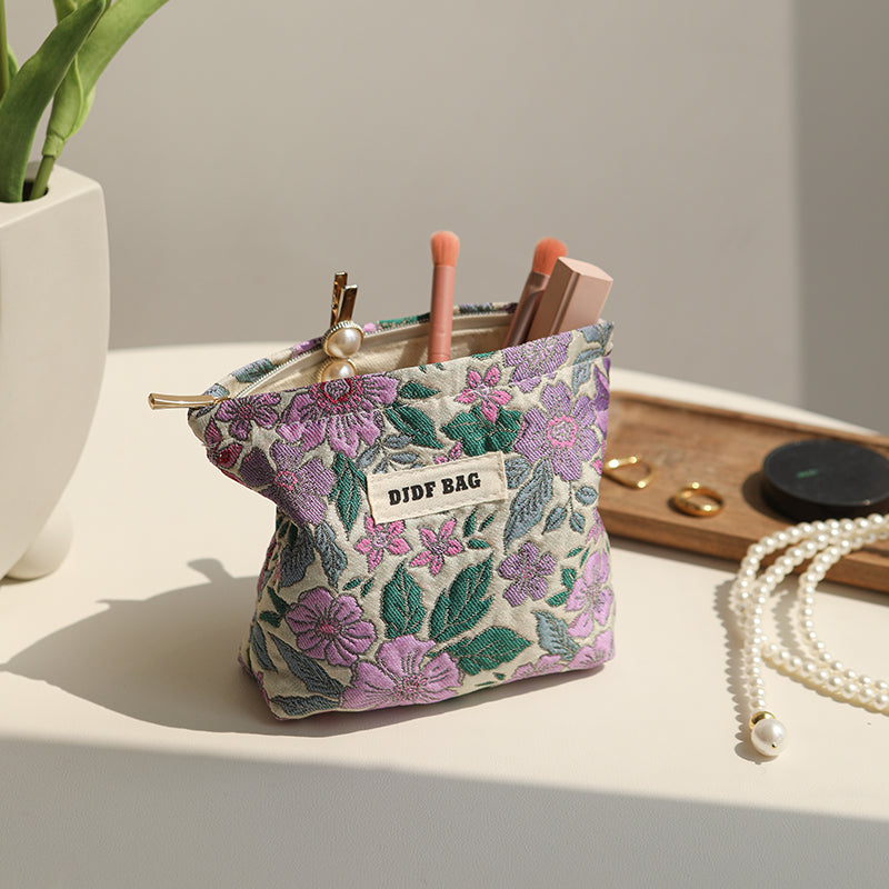 Vintage Floral Cosmetic Bag
