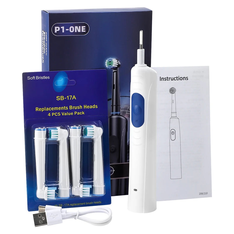 rotary electric toothbrush with 3 modes, view 3 - MRSLM