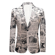 men's newspaper print blazer, view 5 - MRSLM