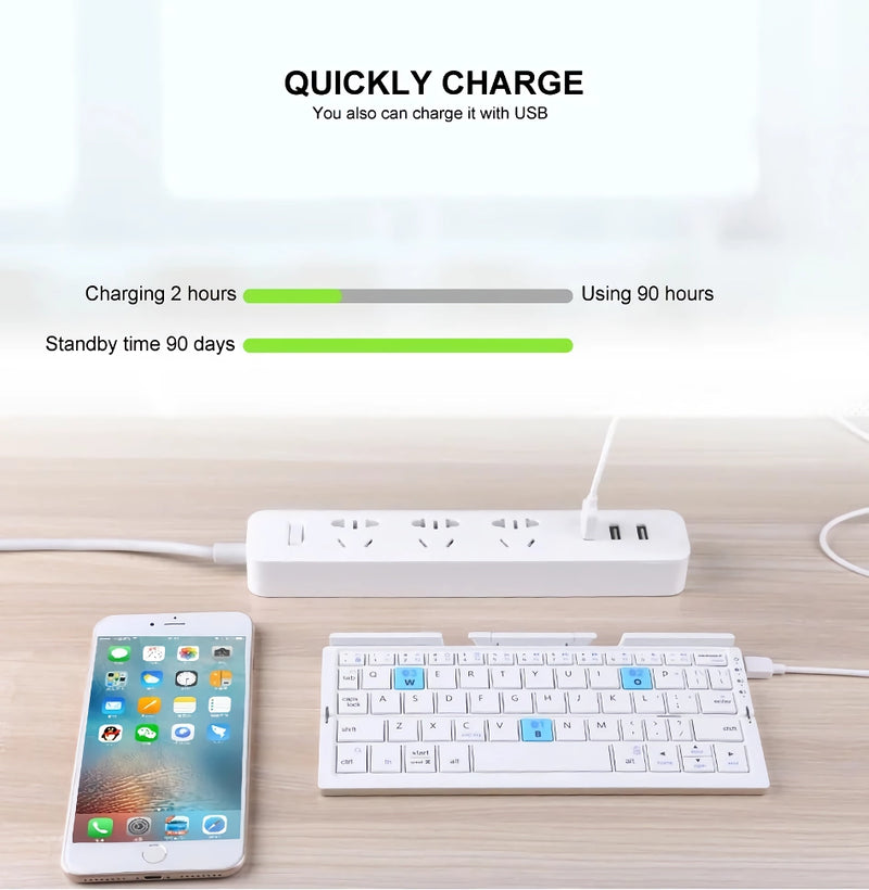Foldable Bluetooth keyboard with built-in stand, view 5 - MRSLM
