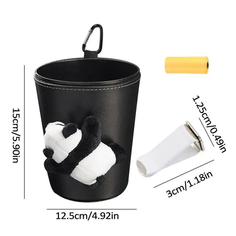 panda car trash can, view 2 - MRSLM