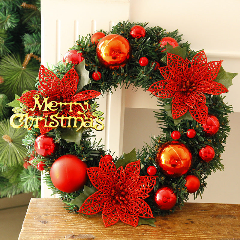 Metallic Christmas ornament wreath, view 10 - MRSLM