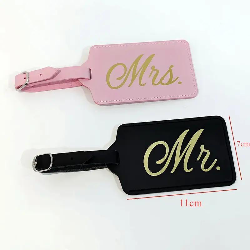 Mr. and Mrs. couples luggage tags, view 2 - MRSLM