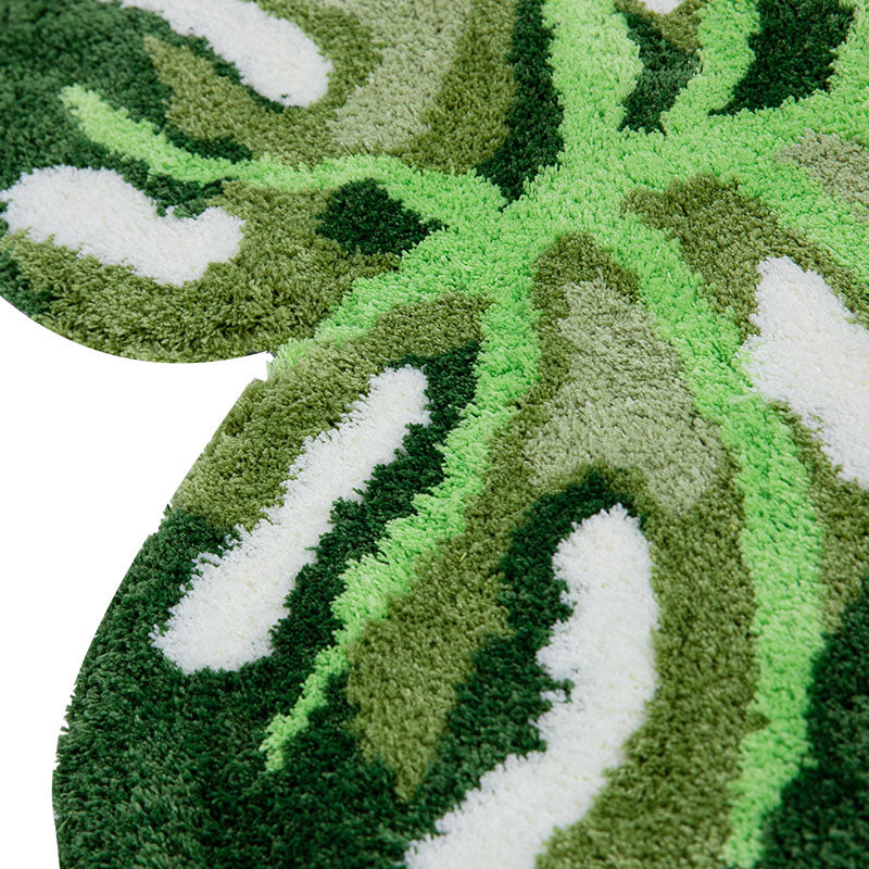 Monstera leaf tufted rug, view 6 - MRSLM