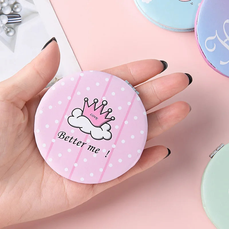portable cartoon foldable makeup mirror, view 9 - MRSLM