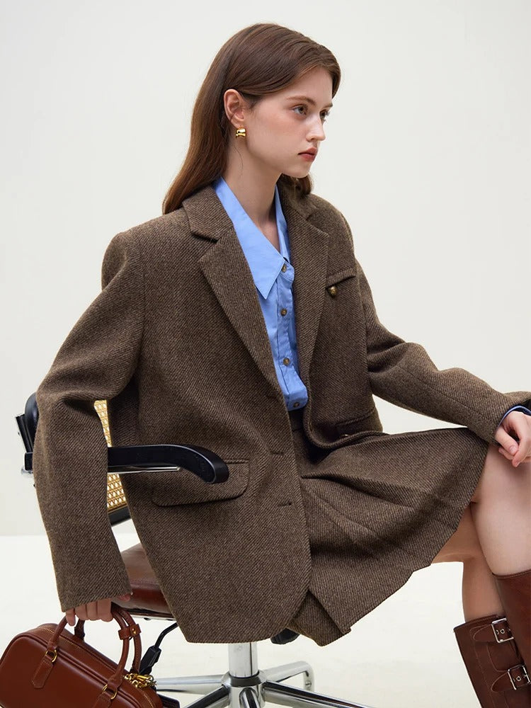 retro wool suit jacket for women, view 5 - MRSLM