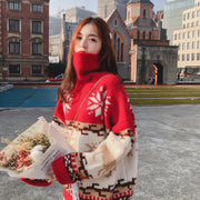 Women's oversized Christmas turtleneck sweater, view 2 - MRSLM