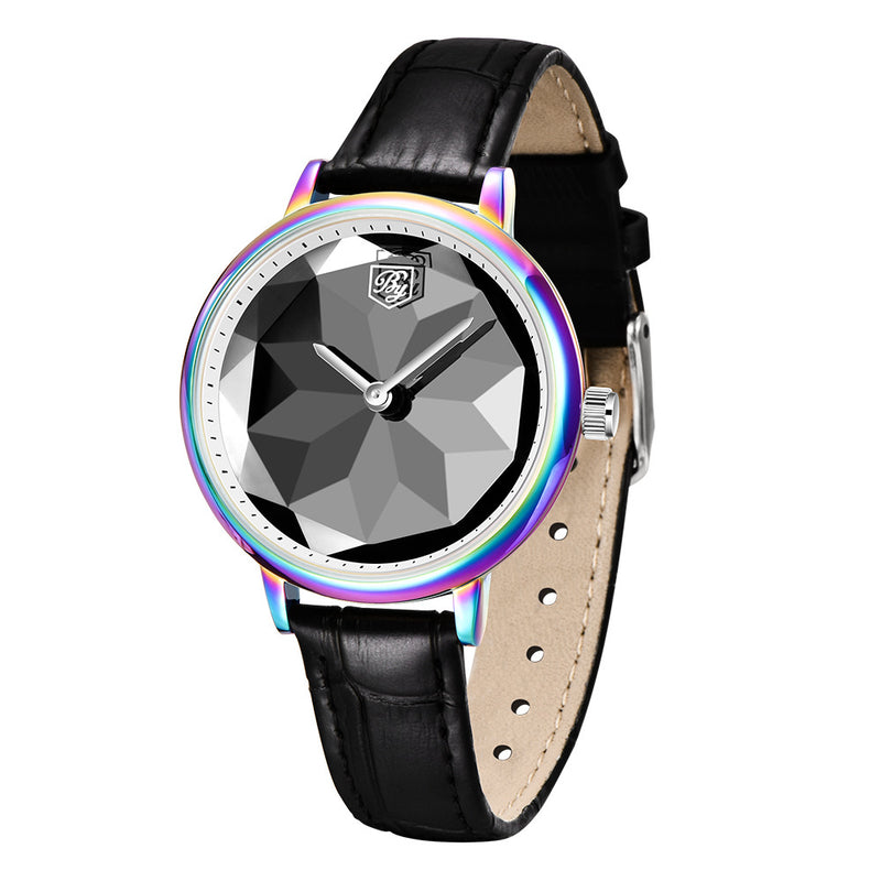 casual ladies quartz watch leather strap, view 7 - MRSLM