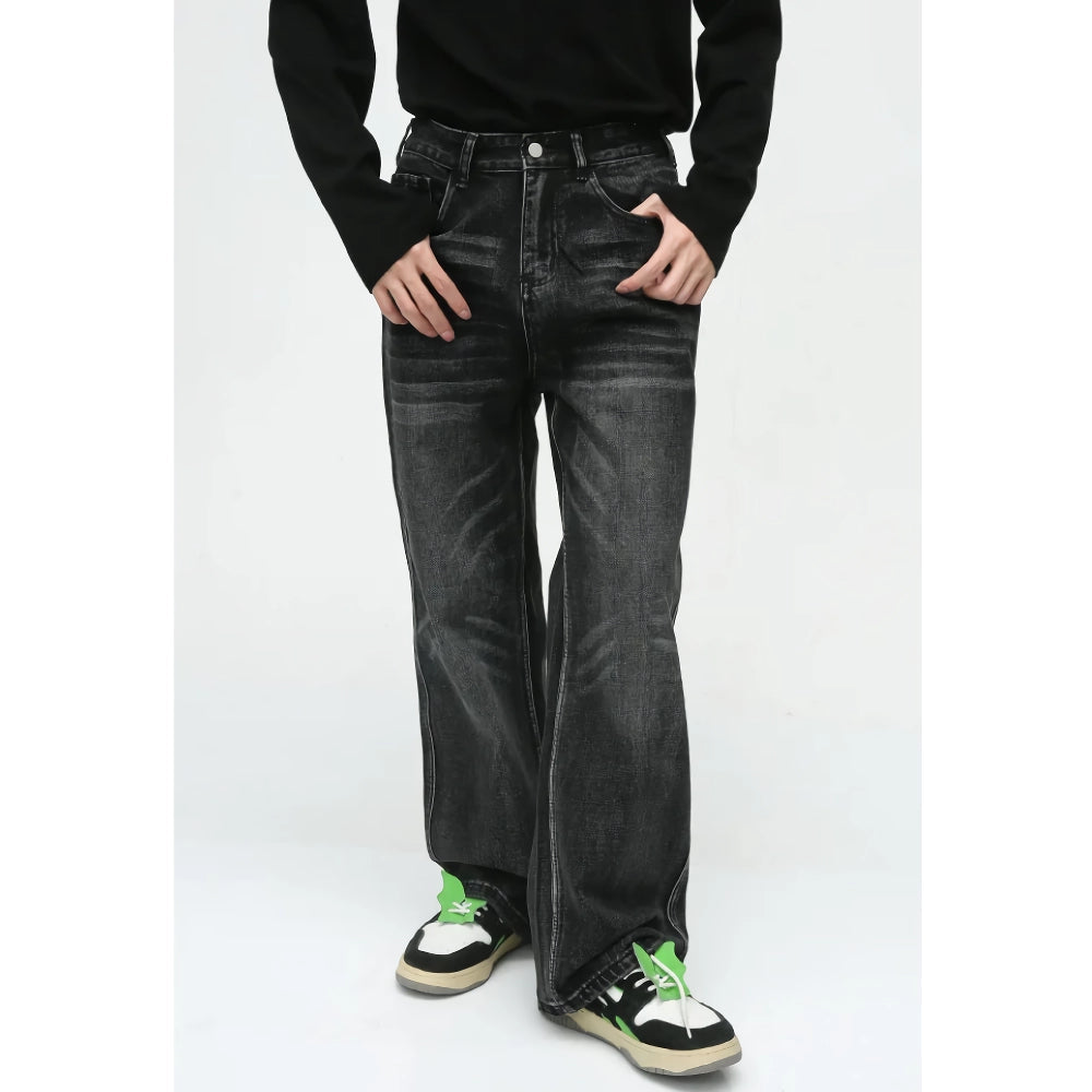 Retro-Jeans mit weitem Bein