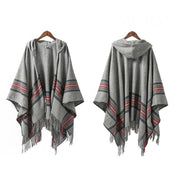 handmade wool maxi cloak with lace-up front, view 8 - MRSLM