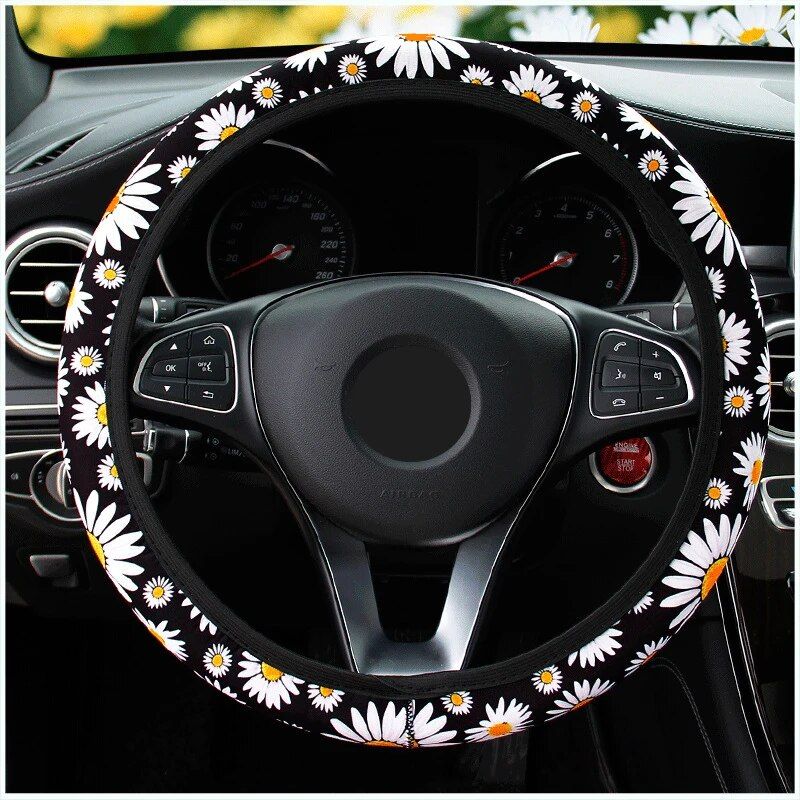 Universal Car Daisy Flower Steering Wheel Cover