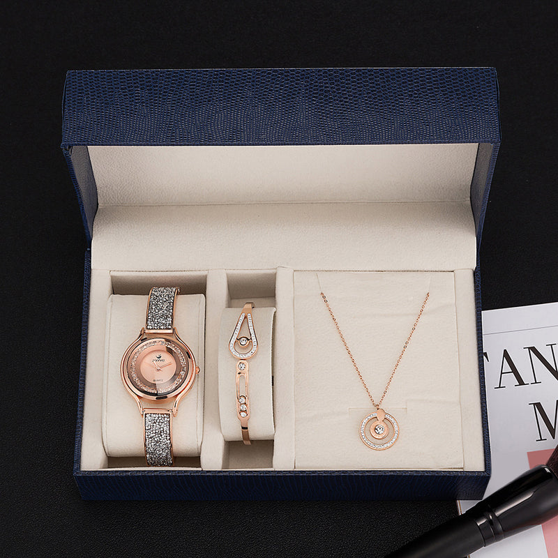 Electroplated Watch Zircon and Diamond Necklace