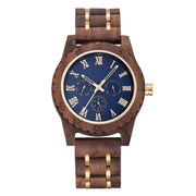 Retro walnut gold watch, view 5 - MRSLM