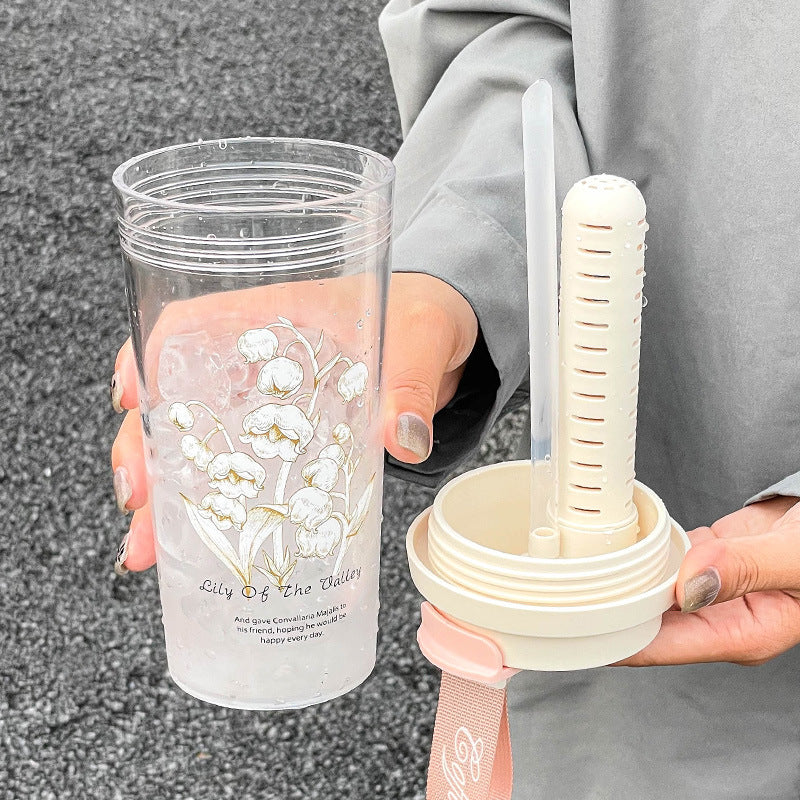 cute transparent glass water bottle, view 7 - MRSLM
