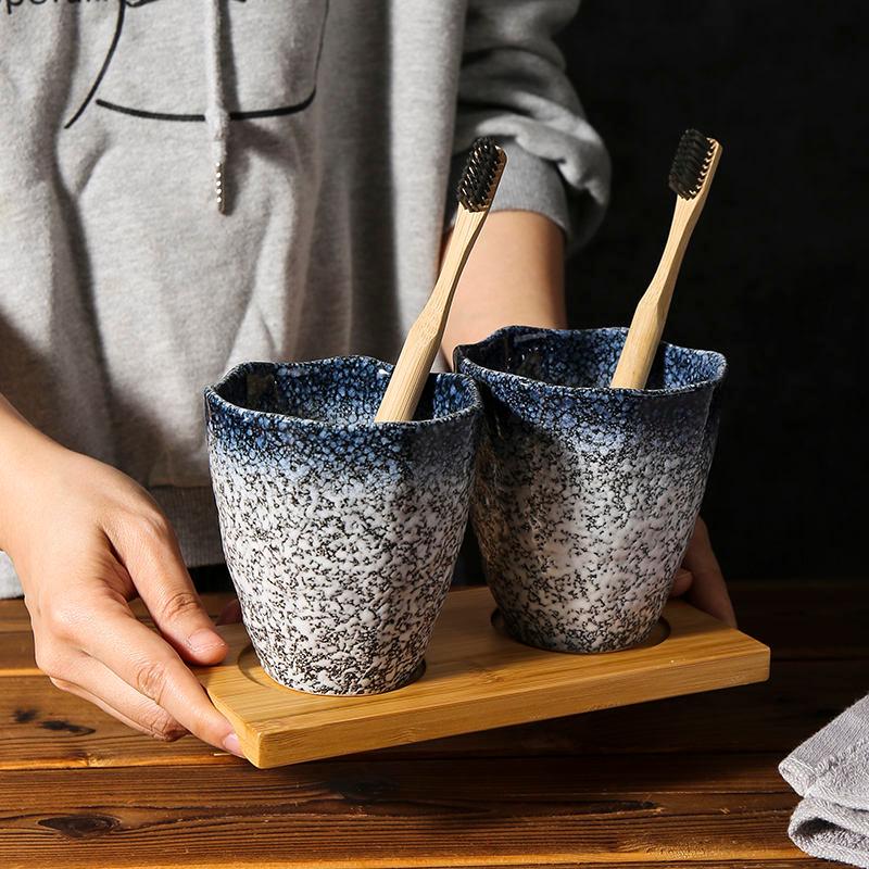 ceramic toothbrush and mouthwash holder - MRSLM