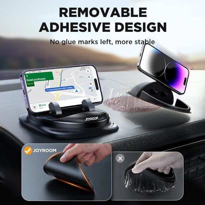 Universal 360° Rotatable Silicone Car Dash Phone Holder with Cable Management
