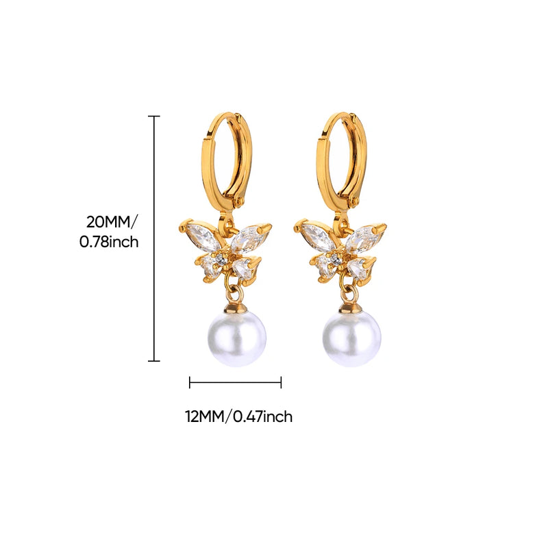 Gold dangle earrings for women, view 3 - MRSLM
