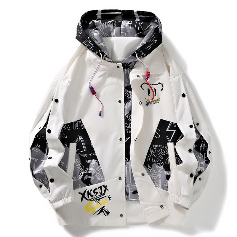 Herrenjacke mit kontrastfarbenen Ziernähten