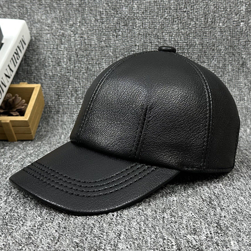 genuine leather baseball cap, view 8 - MRSLM