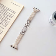 Pearl chain metal watch band, view 8 - MRSLM