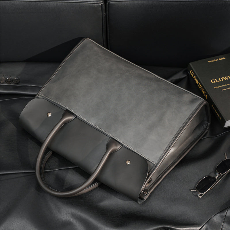 pu leather briefcase shoulder bag, view 10 - MRSLM