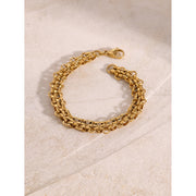 18k gold plated braided bracelet with ring clasp, view 5 - MRSLM