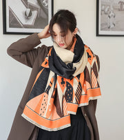 Women's tie-dye faux cashmere scarf, view 4 - MRSLM